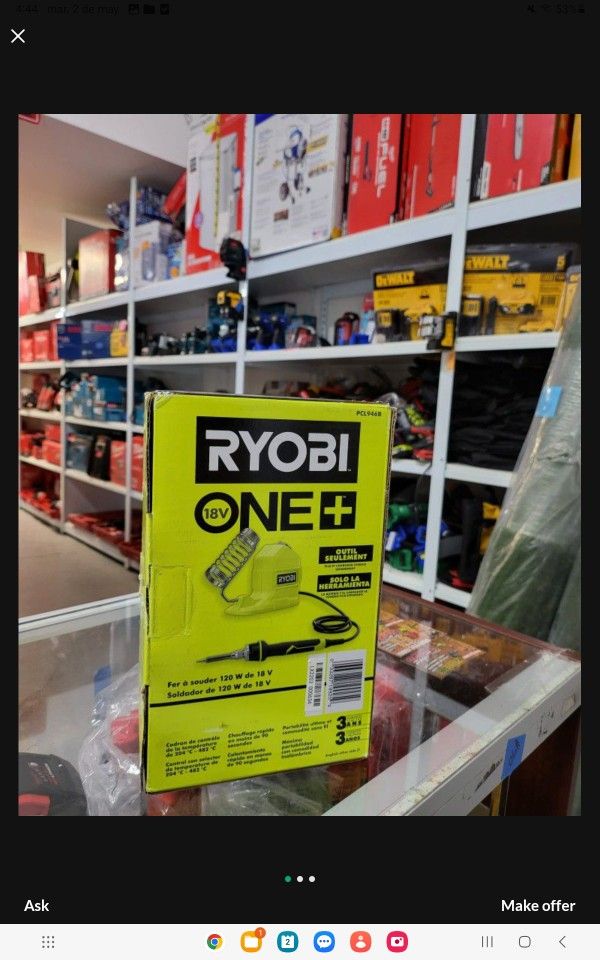 RYOBI 18V CORDLESS 120W SOLDERING IRON (Tool Only)