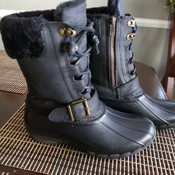 Sperry Salt Water Misty Rain Boots With Fur SIZE 7!Excellent Condition 