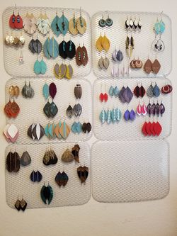 stud earrings and faux leather earrings ask for price the range from $5 to $20