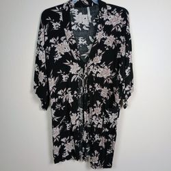 Spiritual Gangster Black and White Tunic Wrap Style Women Top - OS