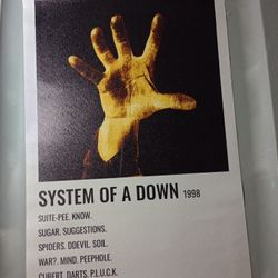 System Of A Down SelftitledAlbum Cover Canvas Poster 90s Rock Wall Art Room Deco