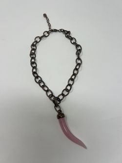 necklace with pink pepper pendant