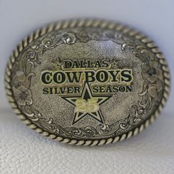Dallas Cowboys "Silver Season 25th" Enameled Belt Buckle 1978.