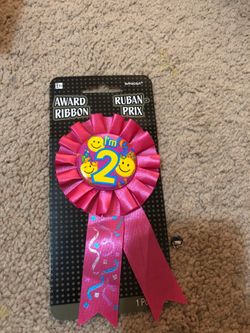 I am 2 birthday ribbon