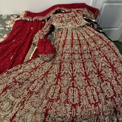 Bridal Dress With 2 Dupattas