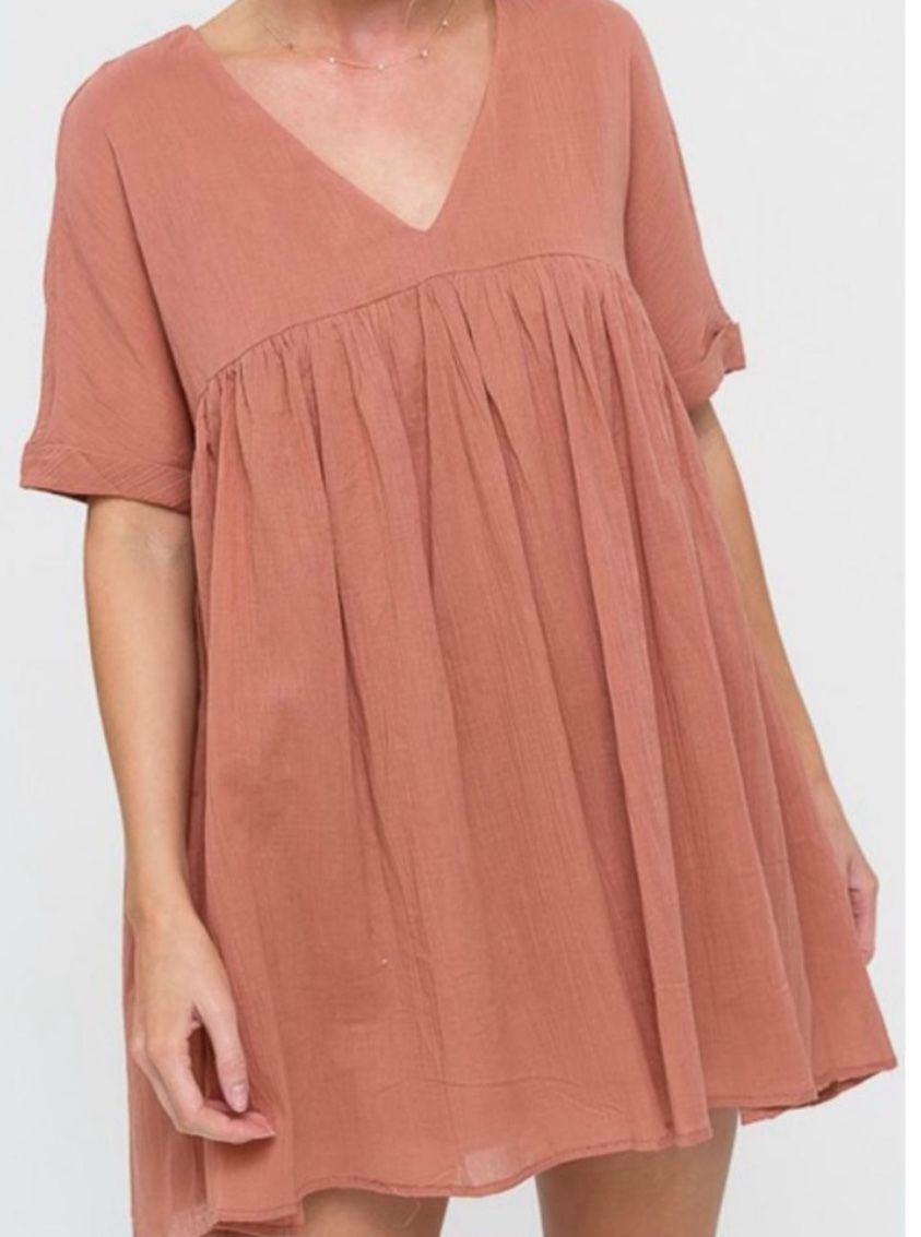 NWOT Listicle V-Neck Babydoll Tunic Sz L