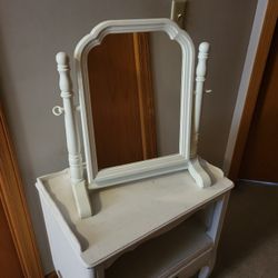 White Wood Vanity Mirror