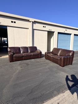 Living spaces faux leather matching couch set