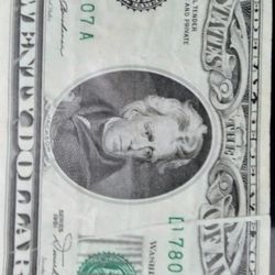 $20 dollar bill 1981 serie D With (Error print ink)
