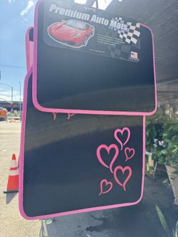 4pc Carpet Hearts Floor Mats