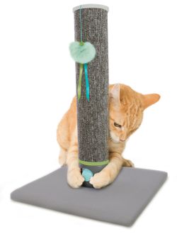 Playful Post Carpet Cat Scratching Post with Toy Base