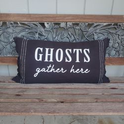 Envogue Ghosts Gather Here Halloween Pillow