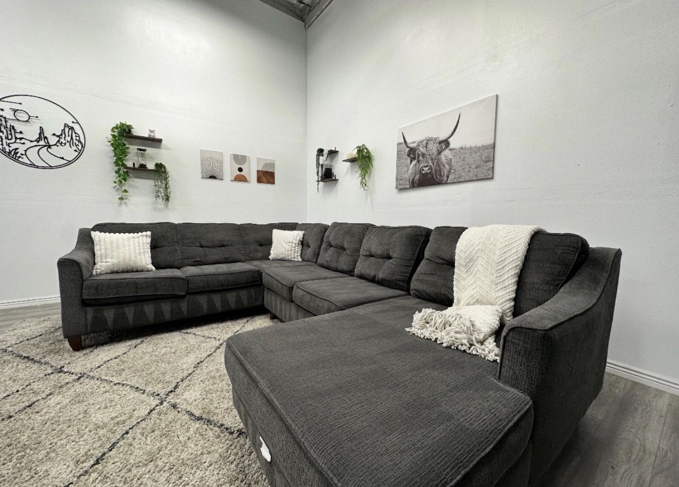 Grey Sectional Couch - Free Delivery 