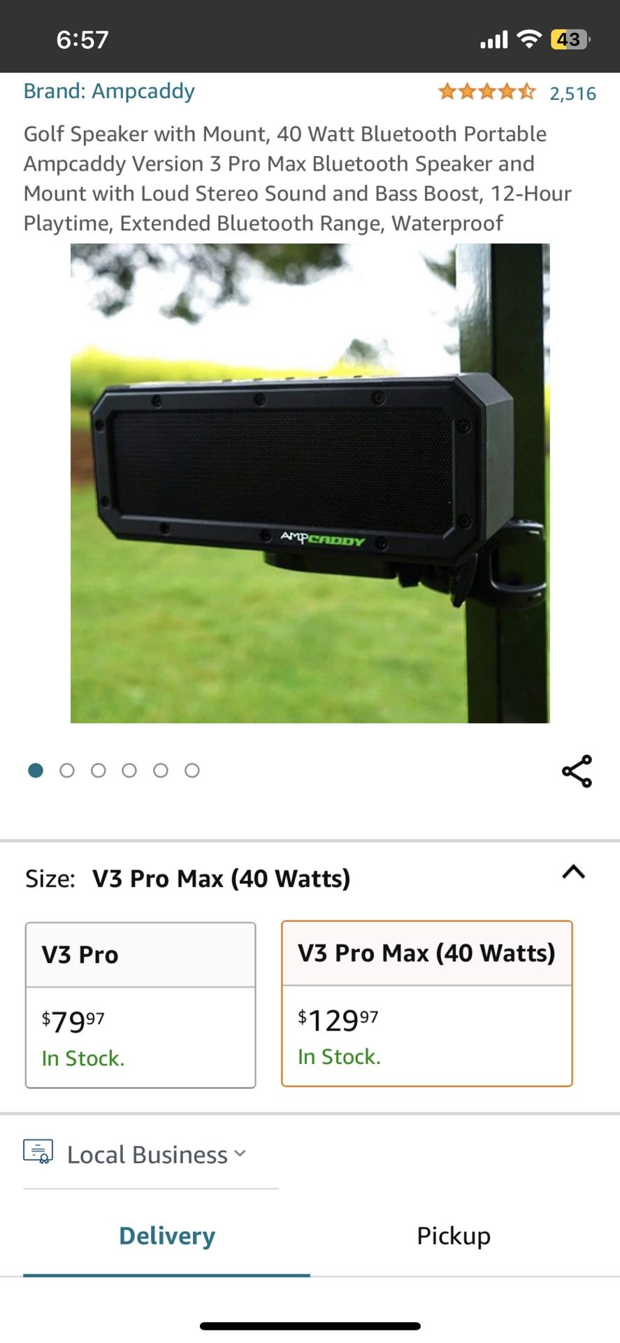 AmpCaddy - Bluetooth Weatherproof Speaker For Golf Cart