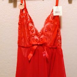NWT. Red Nighty/Lingerie with Matching Panty Size XL