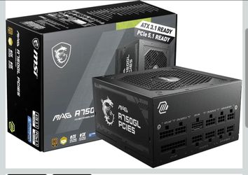 MSI MAG A750GL PCIE5, Fully Modular Compact Gaming 750W Power Supply, 80+ Gold,