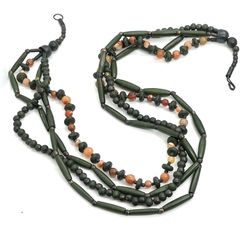 Long Green Hair Pipe Necklace