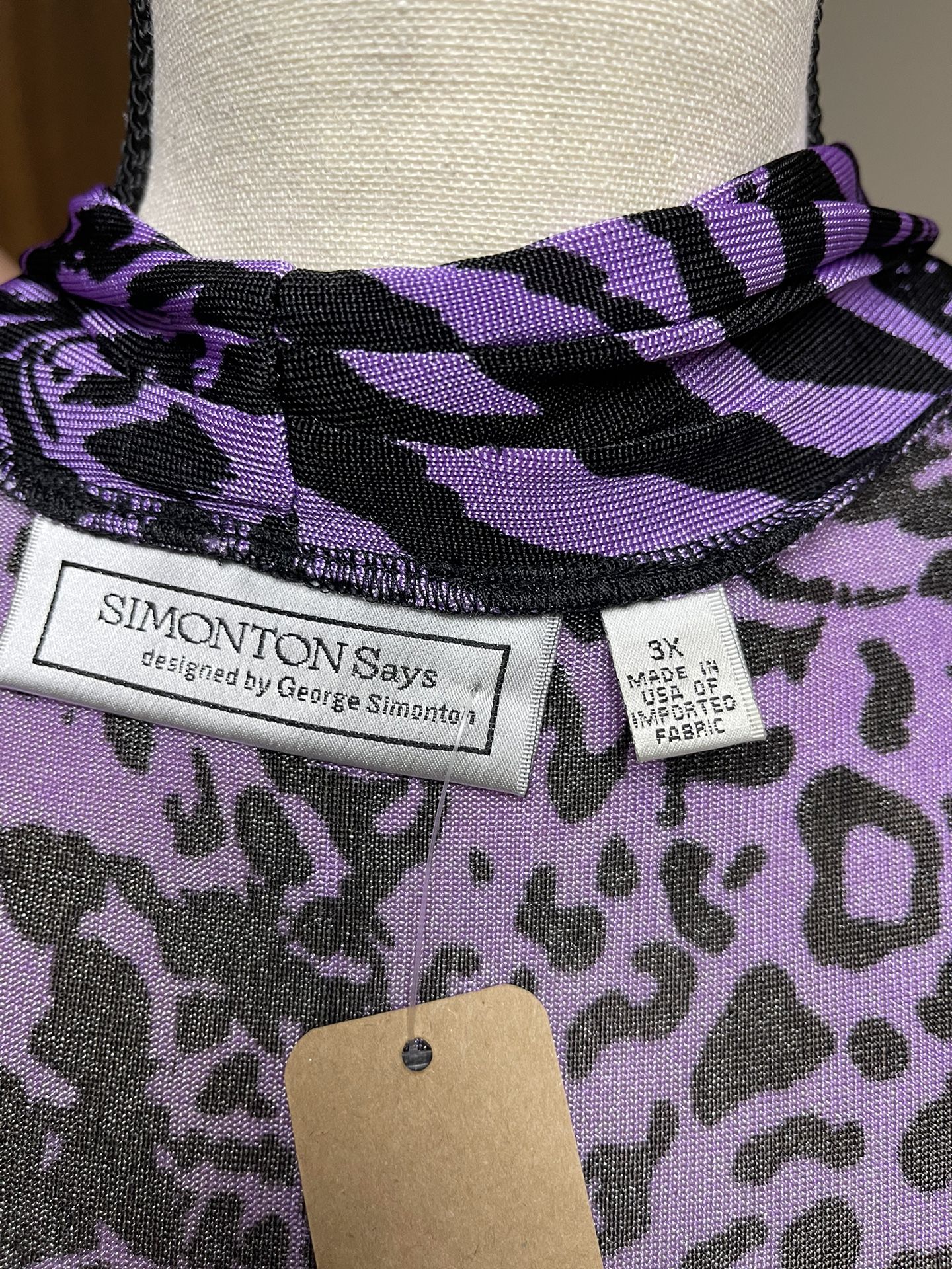 Long Purple Animal Print Cardigan 