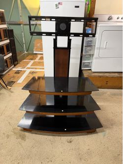 Tv stand mount glass 3 tier