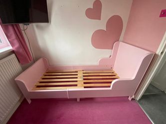 Ikea Busunge Extendable Bed Twin Size Light Pink Color Delivery