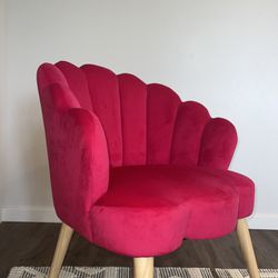 Pink Suede-style Accent Chair