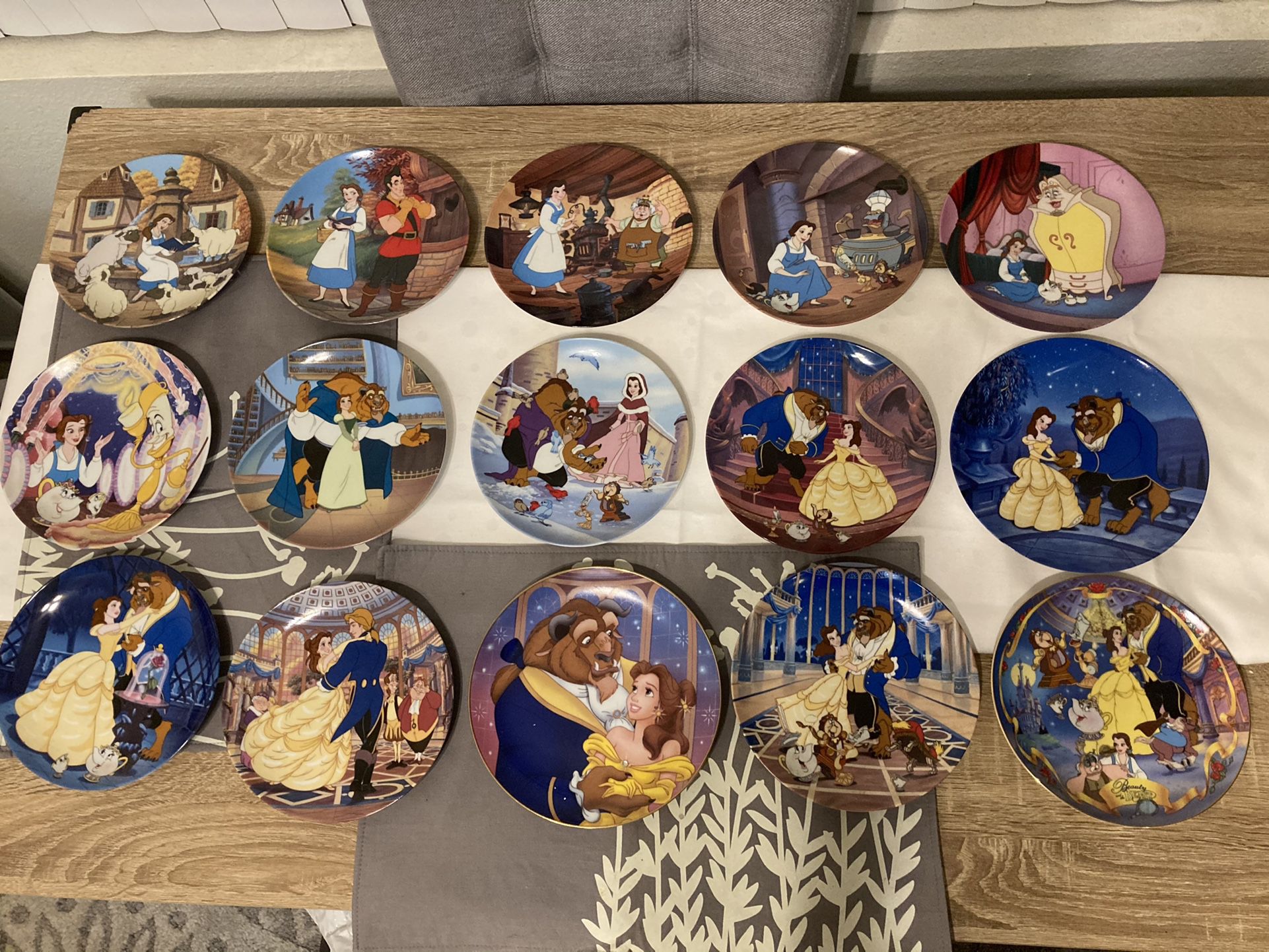 Disney Beauty and the Beast Set of 15 plates