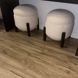 Brand New Boucle Ottoman Stools