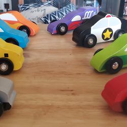 8 Wooden Cars- All For $5