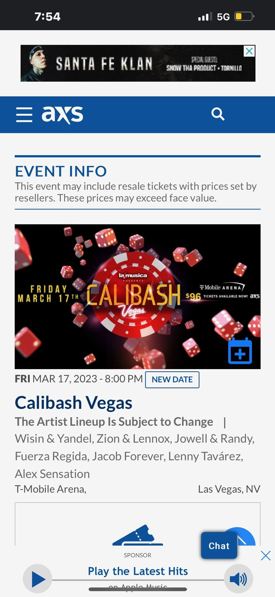CALIBASH TICKETS $380 (OBO)