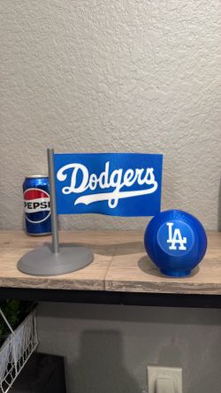 LA Dodgers flag and ball
