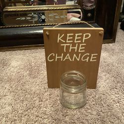 Keep The Change Jar With Wood