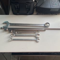 Snap On Large Wrench And Several Extensions And 2  Mac Wrenches