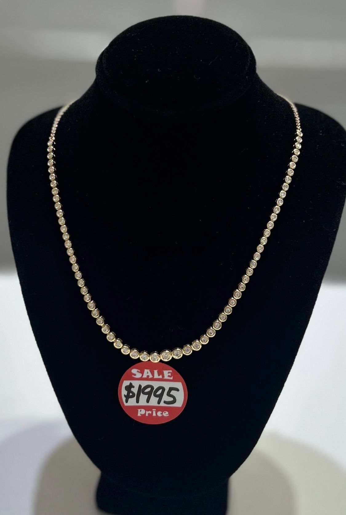 1CTW 14K YG Lab Diamond Bezel Setting Tennis Necklace
