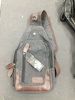 Tao Tao vertical sling crossbody travel shoulder bag backpack canvas black