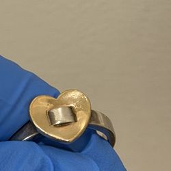 James Avery Retired Gold And Silver Heart Ring 