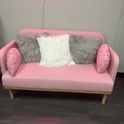 Leather Love Seat Pink Couch
