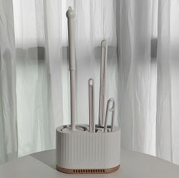 4pcs Toilet Brush Set, Wall-Mounted Bathroom Cleaning Brush With No Dead Ends, Four-In-One Light Luxury Toilet Cleaning Brush Holder, Bathroom Cleanin