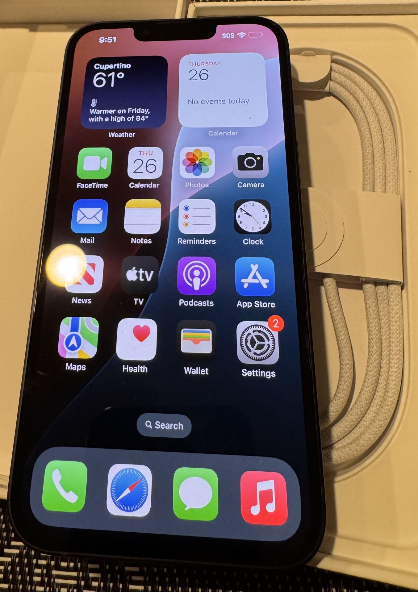 IPhone 16e Black 128GB Free only for AT&T New