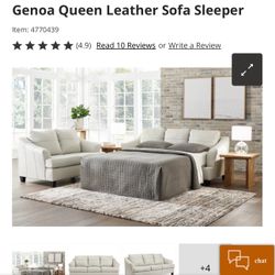 Genoa Queen Leather  Sofa Sleeper And Two Chairs