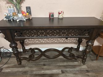 Entry Table For Living room Or Can Place A Tv On It Solid Wood Very Heavy 