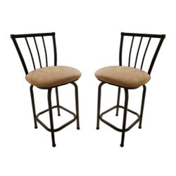 Counter-Height Metal Bar Stool, Padded Seat, Industrial Style