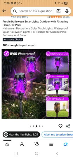 Ghost Halloween Solar Lights Outdoor with Flickering Flame. 10 Pack
Halloween Decorations Solar Torch Lights, Waterproof Solar Halloween Lights Tiki T