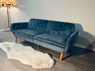 Blue Velvet Futon (FREE DELIVERY)