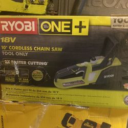 Ryobi 18v Chain Saw Newww Tool Only 
