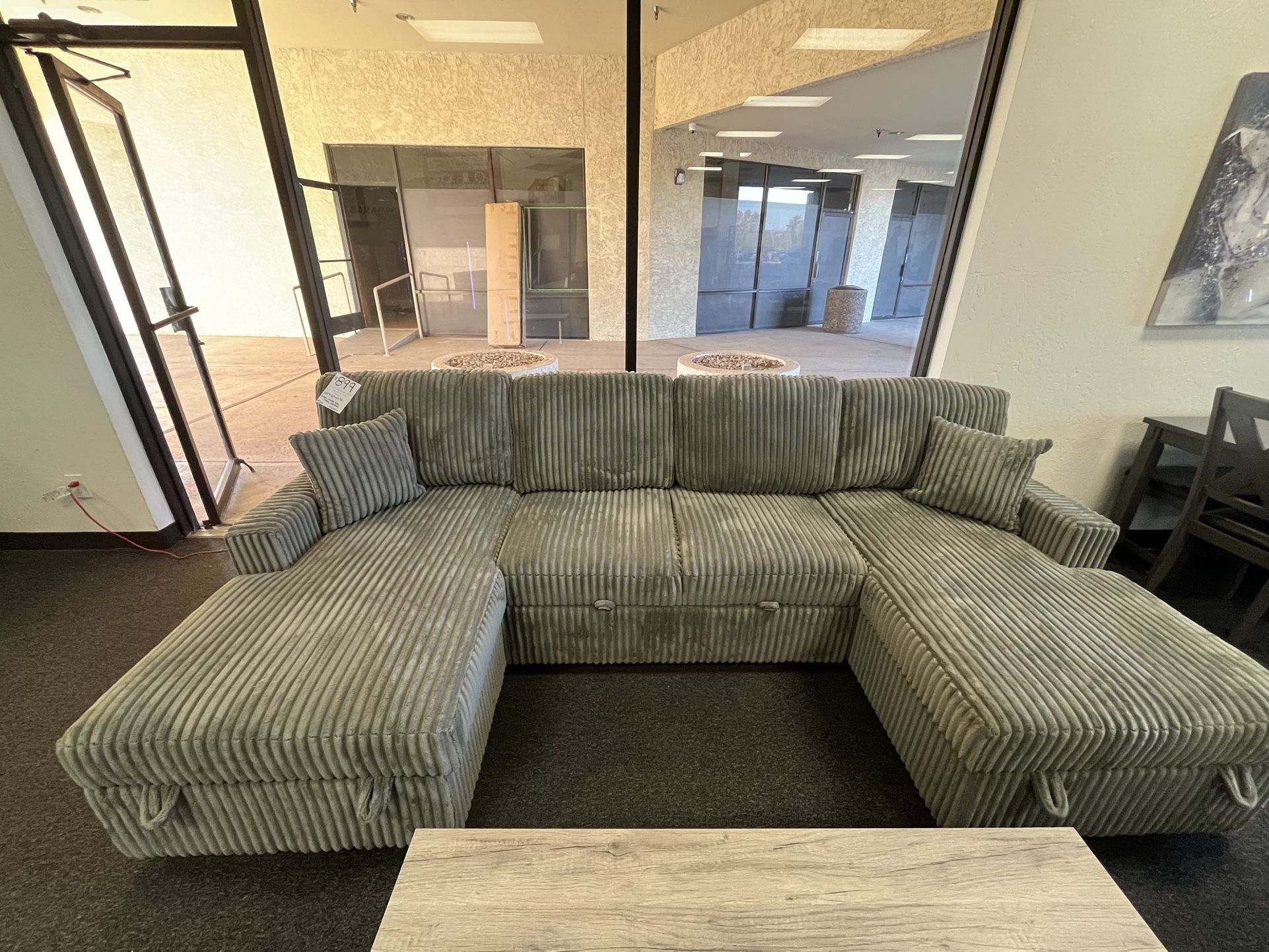 Double Storage Chaise Sectional With Sleeper