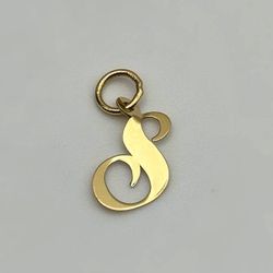Jewelry 14k solid yellow gold “S” letter pendant charm