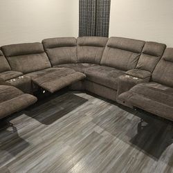 Amazing Dark Grey reclining sectional