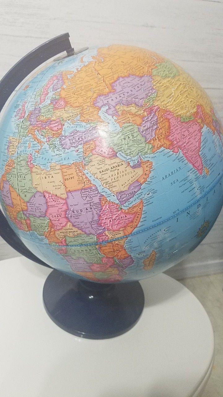 World Globe, plastic, sturdy stand