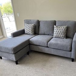 Gray Modern Reversible Sectional Sofa