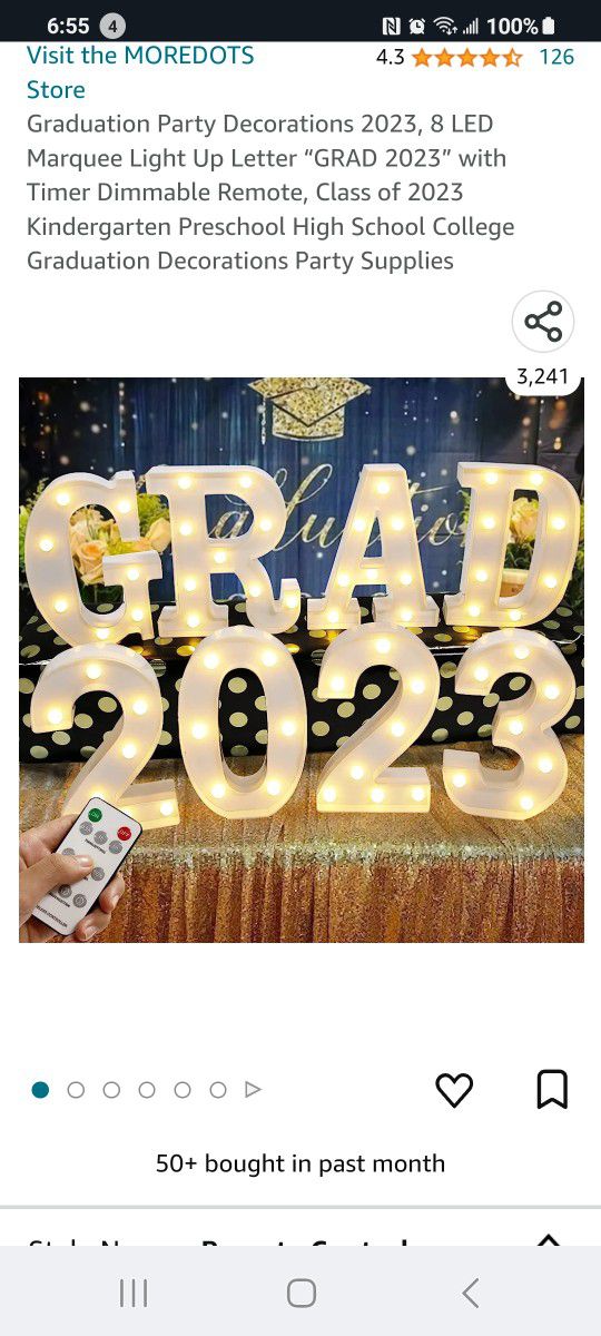 Graduation Party Decorations 2023, LED Marquee Light Up Letter